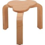 Kleeblatthocker, Gestell und Sitzfläche Buche massiv, stapelbar, Kunststoffgleiter 